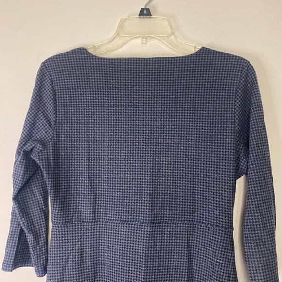 Toad & Co Rosalinda Dress V Neck Blue Houndstooth Dress Outdoor Gorpcore Small - Picture 7 of 10